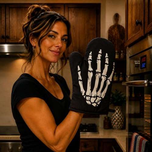 Skeleton Hand Oven Mitt - Funny Bones Halloween Party Novelty Kitchen Accessory - Variation of THIS listing