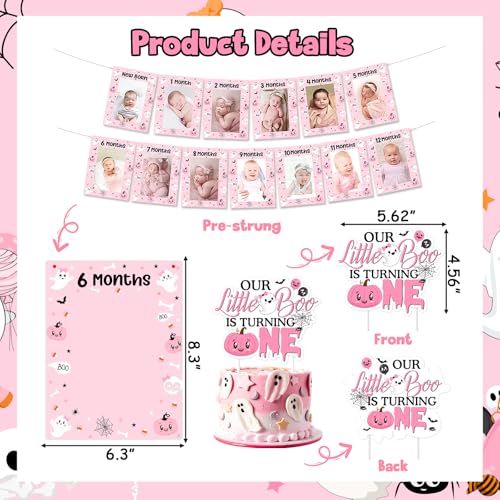 Halloween Girl Birthday Decorations Balloon Kit with Banner, Cake Topper & Wall Stickers