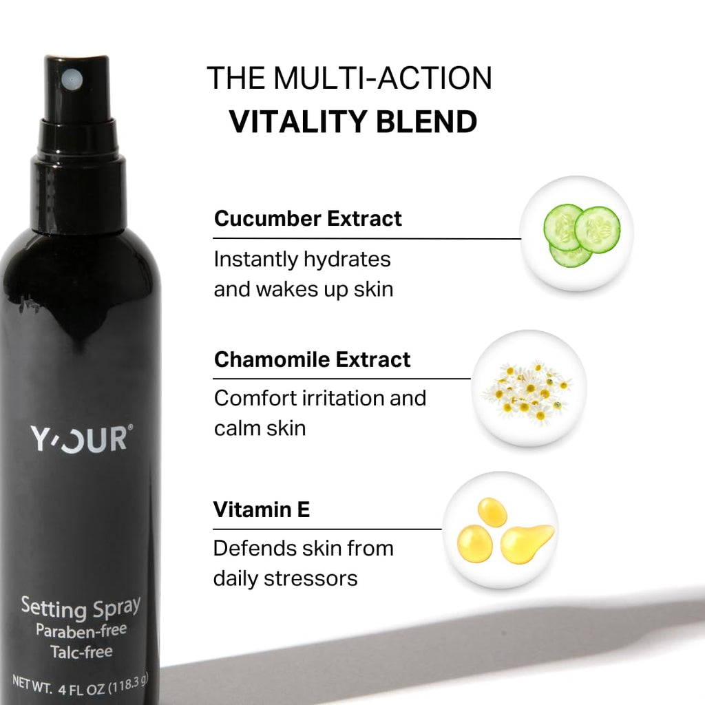 Y'OUR Silk Setting Spray: 16HR+ Makeup Lock | Smudge, Transfer & Water Proof | 2-in-1 Calming Mist with Vitamin E | Ultra Fine Mist | Alcohol-Free, Paraben-Free, Valentine's Day Gifts for Her