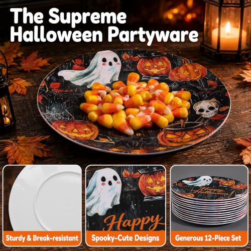 Halloween Ghost Pumpkin Melamine Dinner Plates Set 12Pcs - Variation of THIS listing