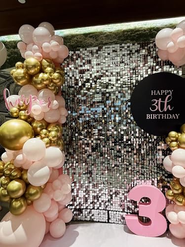 Pink Gold White Balloons Set - 12 Inch Latex Balloon Kit for Birthdays Weddings Baby Shower & Party Decorations - Variation: Light Pink Gold White Balloons / 12 Inch