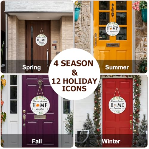 Yuzi-n Ivory Interchangeable Welcome Sign for Fall Halloween Front Door Decor