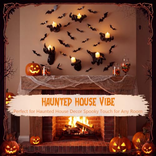78pcs Halloween Indoor Gothic Decor Set with Creepy Hands & 3D Bat Stickers