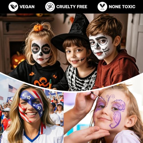 Light Blue Face Body Paint for Halloween Makeup - 05 Light Blue