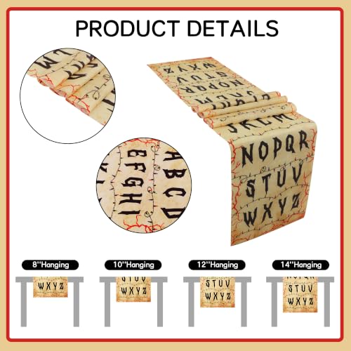 Happy Birthday Table Runner - Brown Stranger Alphabet Party Decoration