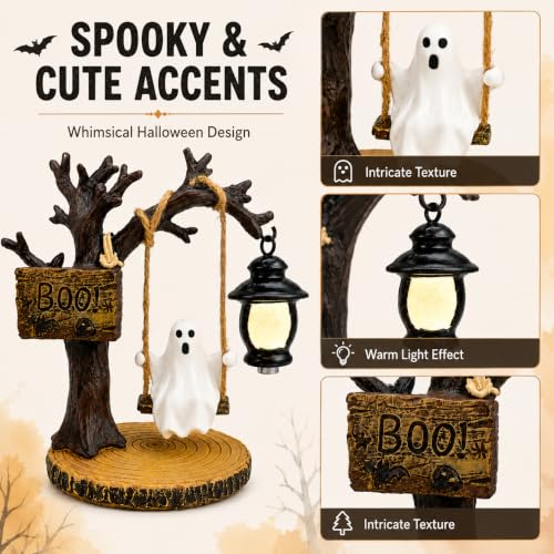 Halloween Hanging Ghost Decoration with Lantern and Boo Sign - Style 129