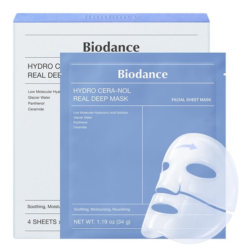 BIODANCE Hydro Cera-nol Deep Hydrating Overnight Face Mask - Moisturizing & Soothing | 1.19oz (34g) x4ea