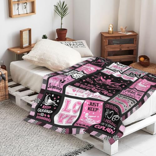Swimming Blanket for Girls Women Kids Teens - 60x50 Plush Throw Gift