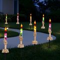 Halloween Skeleton Hand Lighted Candle Set - Purple, Orange, Green | 10 Pack Battery Operated Pathway Decor