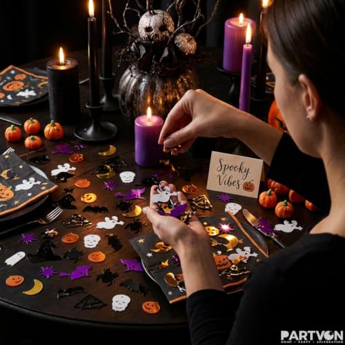 Halloween Confetti Glitter Table Decor - 5 Colors & 12 Styles, Party Supplies