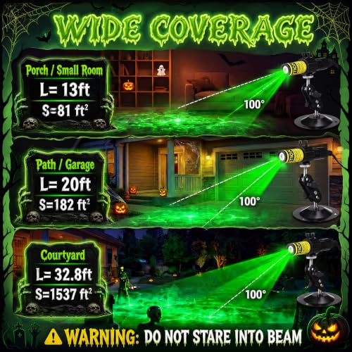Aurelema Green Laser Halloween Module Generator with Timer - 1 Pack, Green