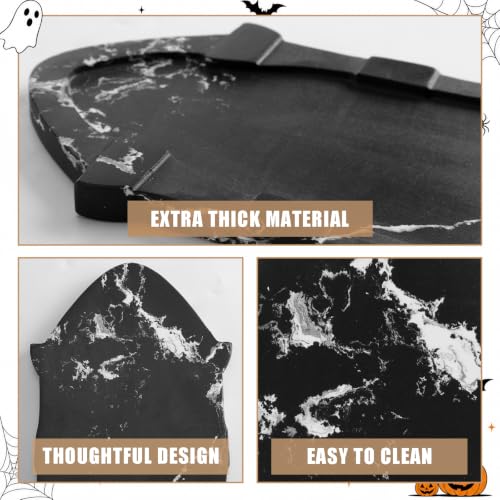 Halloween Coffin Marble Charcuterie Board Black Tombstone Serving Tray - Coffin Box Variation