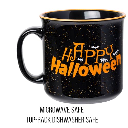 Peanuts Halloween Camper Mug - 20oz Ceramic Pumpkin Patch Coffee Cup - Happy Halloween Variation