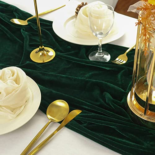 Emerald Green Velvet Table Runner 5 Pack 20x120 Inch Wedding & Party Decor