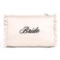 xo, Fetti Satin Bride Cosmetic Bag | Bachelorette Party Decorations, Bride To Be Purse, Bridal Shower Accessory, GRWM Makeup Bag