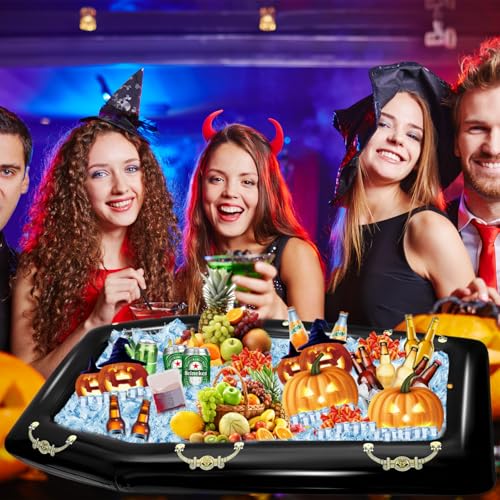 Inflatable Coffin Drink Cooler - 52 Inch Halloween Party Ice Bucket Prop