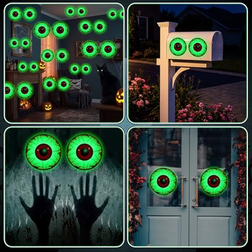 48 Pcs Halloween Glowing Eyes Outdoor Decorations Set - Creepy Lighting