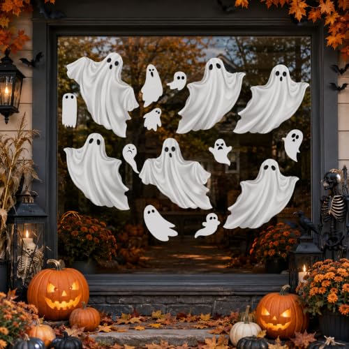 Halloween White Ghost Window Cling Decal Large 35.5 Inch - Variation of This Listing: White Ghosts 03