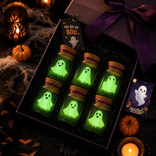 Halloween Ghost Wish Bottle Kit with Glow in The Dark Mini Ghosts & Decorations - 20 Pieces