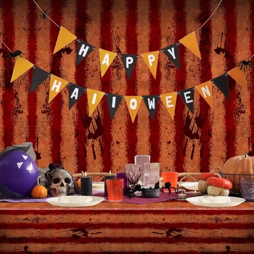 100 Ft Creepy Carnival Tablecloth Roll for Halloween Haunted Circus Backdrop