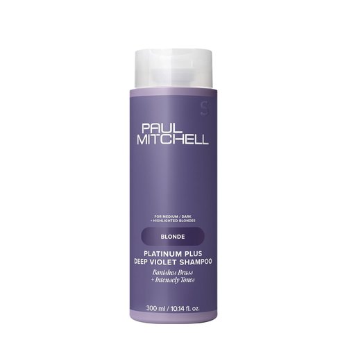 Paul Mitchell Platinum Plus Deep Violet Shampoo - Banish Brass & Intensely Tone Blonde, Highlighted, Gray, or Silver Hair