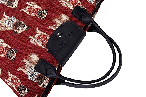 Pug Signare Reusable Foldable Tote Bag Eco-Friendly Grocery Shopping Bag