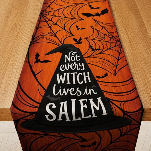 Halloween Witch Table Runner - Not Every Witch Lives in Salem - 73x13.8 Inches