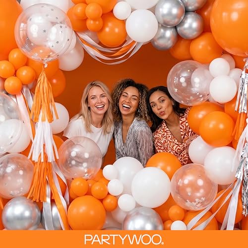 PartyWoo Fall Color Orange Balloon Set - 127pcs with Variation PRO Orange-y9