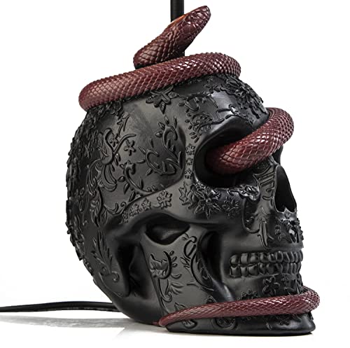GUTE Skull Snake Lamp - 24 Inch Gothic Table Decor with Skull & Snake Variation