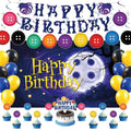 Button Theme Birthday Party Decorations Kit with Banner Balloons and Cake Toppers