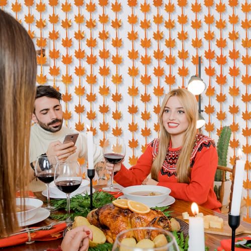 Autumn Maple Foil Fringe Curtain - Fall Party Backdrop & Decor