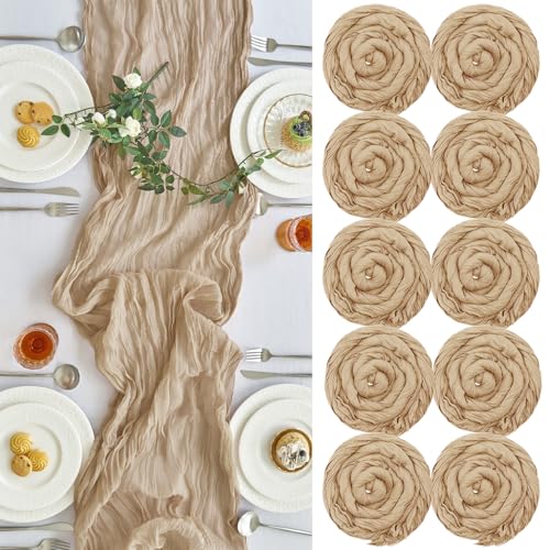 Nude Cheesecloth Table Runner 10ft Pack for Birthday Party & Home Decor - IVAPUPU
