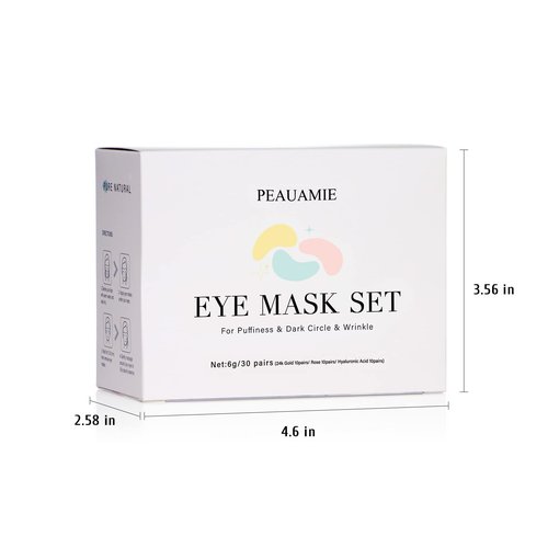 PEAUAMIE Under Eye Patches Gold and Hyaluronic Acid for puffy eyes,Rose Eye Masks for Dark Circles and Puffiness skin care Smooth Wrinkles products 30 Pairs