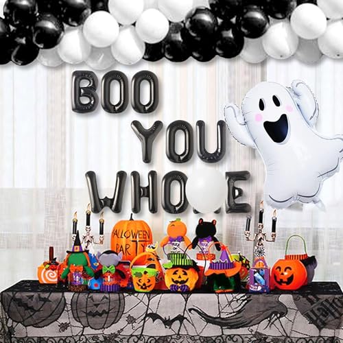 22 PCS Halloween Balloon Decorations Boo You Who Set - Party Supplies