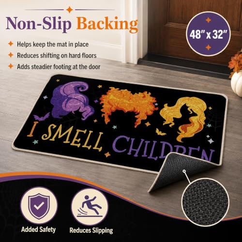 Halloween Door Mat 2'8" x 4' I Smell Children Front Entrance Rug - Non-Slip