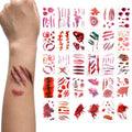 Halloween Zombie Wound Scar Temporary Tattoos Waterproof Body Stickers - 10 Sheets