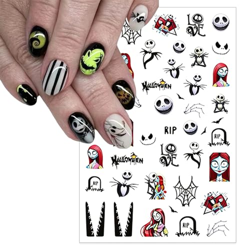 Halloween Skeleton Spider Web Nail Stickers - Hallowen Style 13