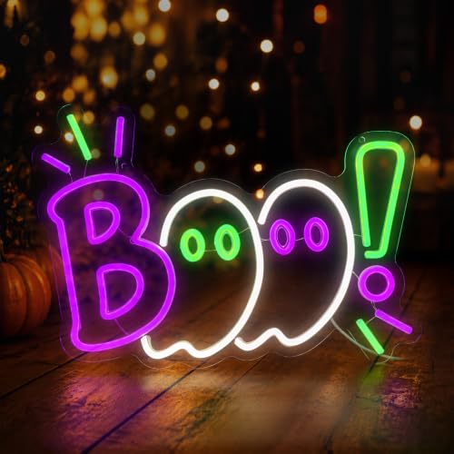 Halloween Neon Sign - Boo Neon Light Decor for Parties & Festive Spaces - Variation of THIS listing