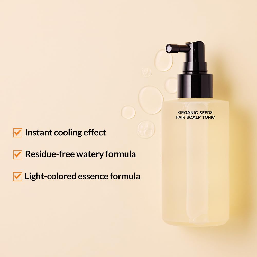 Whamisa Organic Seeds Hair Scalp Tonic, Fermented Ingredient Formula for Refreshing Scalp, Scalp Conditioning, Dry Scalp, Cooling, Korean Skin Care (165ml)
