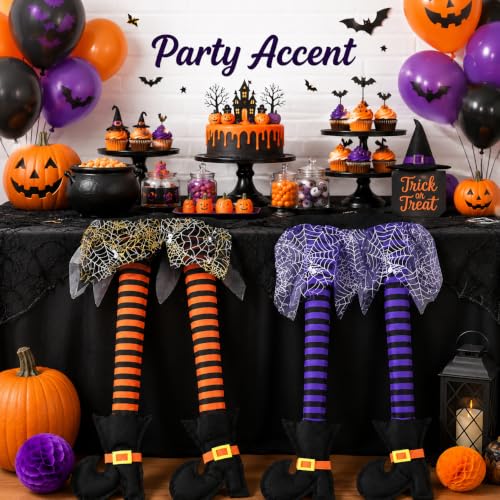 Halloween Witch Legs Decor - Plush Witch Legs with Shoes for Wreaths & Car Trunk Decorations