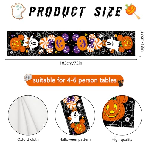 Halloween Table Runner 72 Inches Long - Festive Holiday Decor