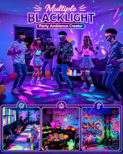 Black LED Flood Light 50W Blacklight for Glow Party & Halloween - Black / 4