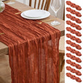 12 Pack Terracotta Cheesecloth Table Runner Set - 10FT Boho Wedding Decor