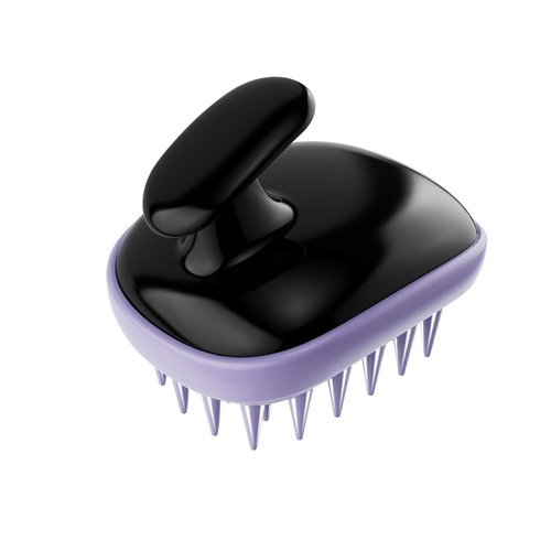 Skiennix 2-in-1 Scalp Massager Shampoo Brush - Exfoliator for Dandruff & Hair Growth | Black Purple