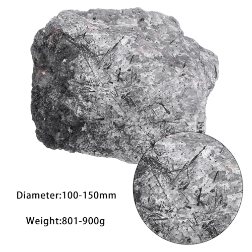 Natural Black Rutilated Quartz Raw Crystal Stone - 1.77-1.98 lbs Irregular Healing Gem