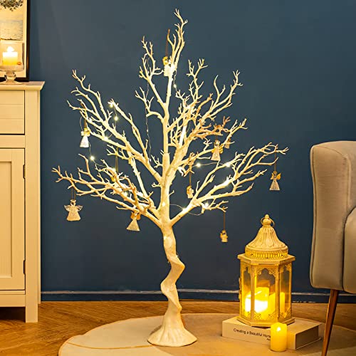 Artificial White Trees for Wedding Party Decor - 3.44ft Tall, 2 Pack - Indoor & Outdoor Use