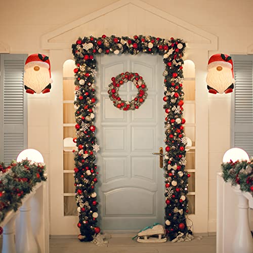 Santa Gnome Porch Light Cover Set - 11-Inch Christmas Holiday Decor, 2 Pack