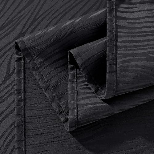 Rectangular Spillproof Jacquard Tablecloth Black 60x102 Inch - Matirug Variation