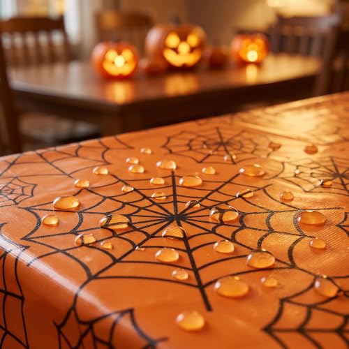 2-Pack Disposable Halloween Spider Web Tablecloths - Zhizhu Variation
