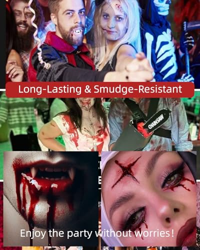 Halloween Fake Blood Makeup Kit for Zombie Vampire Costumes - 4PCS Special Effects Set